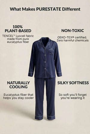 Contrast-Piped Sleep Set in Navy