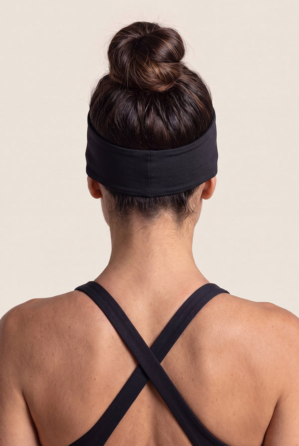 Wide Training Headband in Black