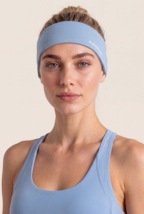 Wide Training Headband in Sky Blue