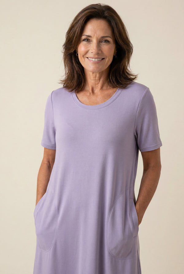 Sleep Dress with Pockets in Lavender