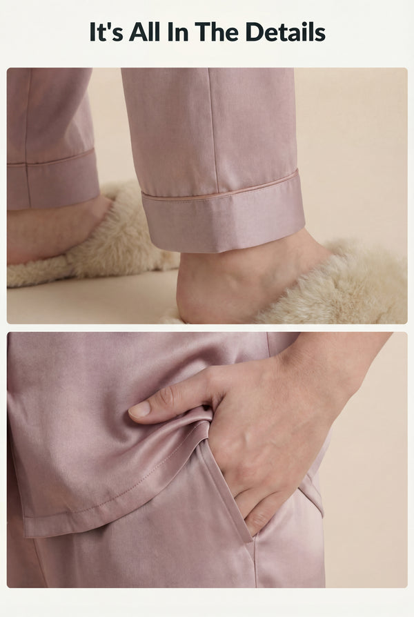 Short-Sleeve Pajama Set in Dusty Rose