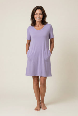 Sleep Dress with Pockets in Lavender