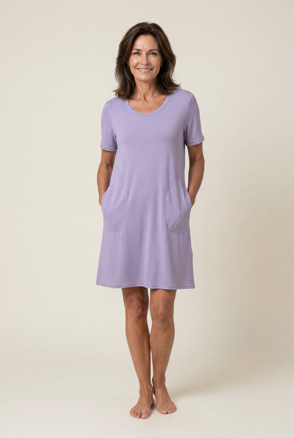 Sleep Dress with Pockets in Lavender