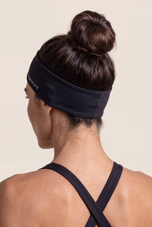 Wide Training Headband in Black