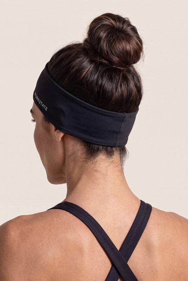 Wide Training Headband in Black