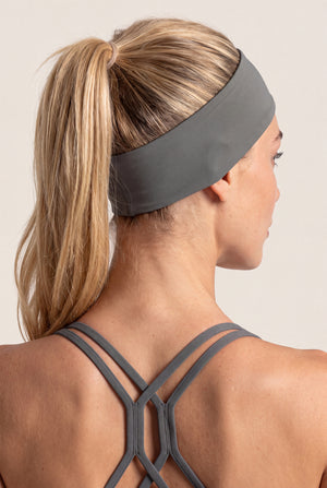 Wide Training Headband in Grey