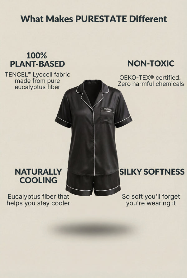 Short-Sleeve Sleep Set in Black