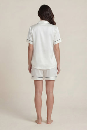 Short-Sleeve Pajama Set in White