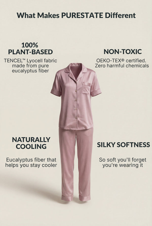 Short-Sleeve Pajama Set in Dusty Rose