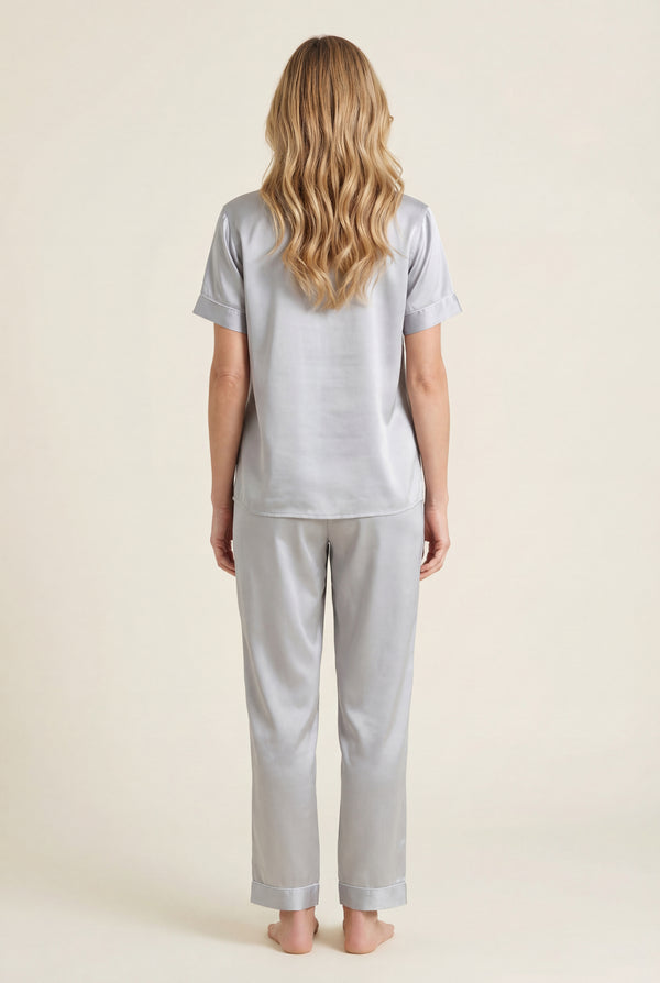 Short-Sleeve Sleep Set in Silver Grey