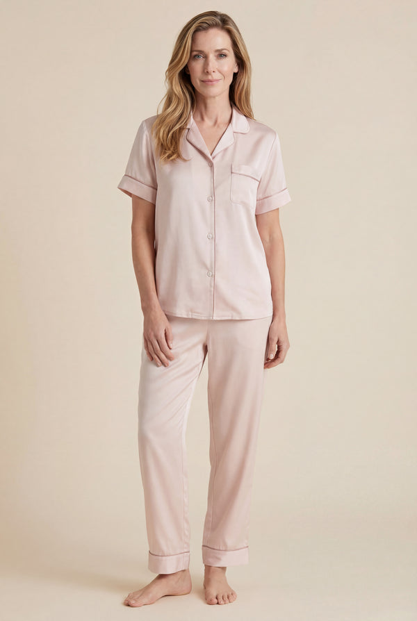Short-Sleeve Pajama Set in Blush