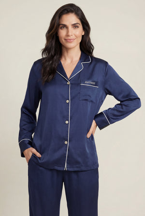 Contrast-Piped Sleep Set in Navy