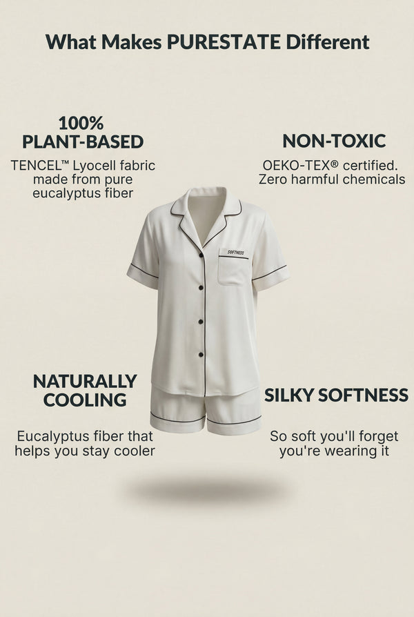 Short-Sleeve Pajama Set in White