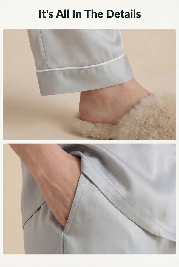 Short-Sleeve Sleep Set in Silver Grey