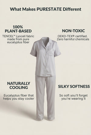 Short-Sleeve Sleep Set in Silver Grey