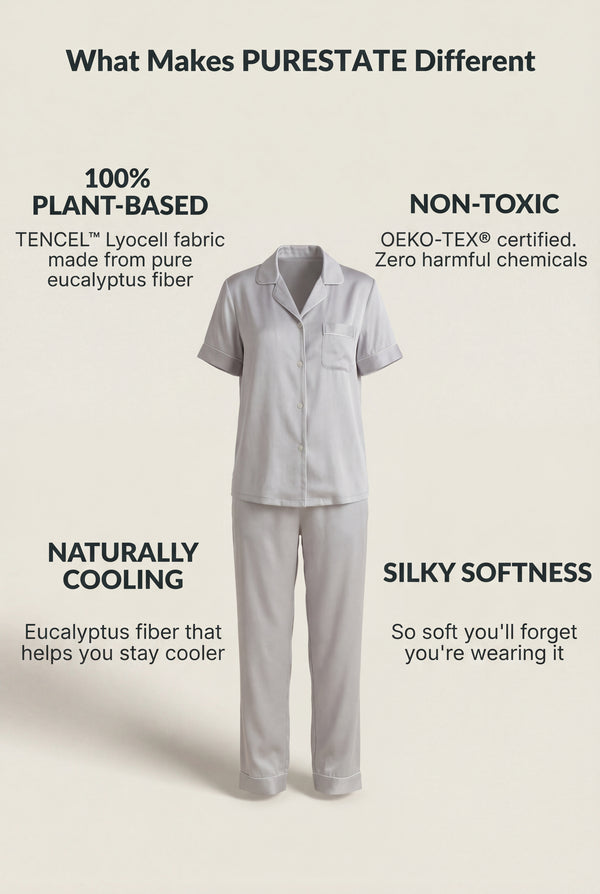 Short-Sleeve Sleep Set in Silver Grey