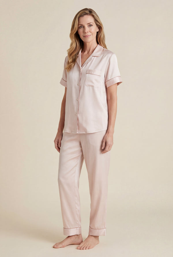 Short-Sleeve Pajama Set in Blush