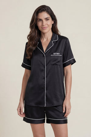 Short-Sleeve Sleep Set in Black