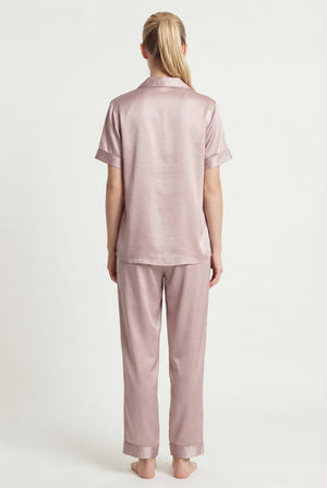 Short-Sleeve Pajama Set in Dusty Rose
