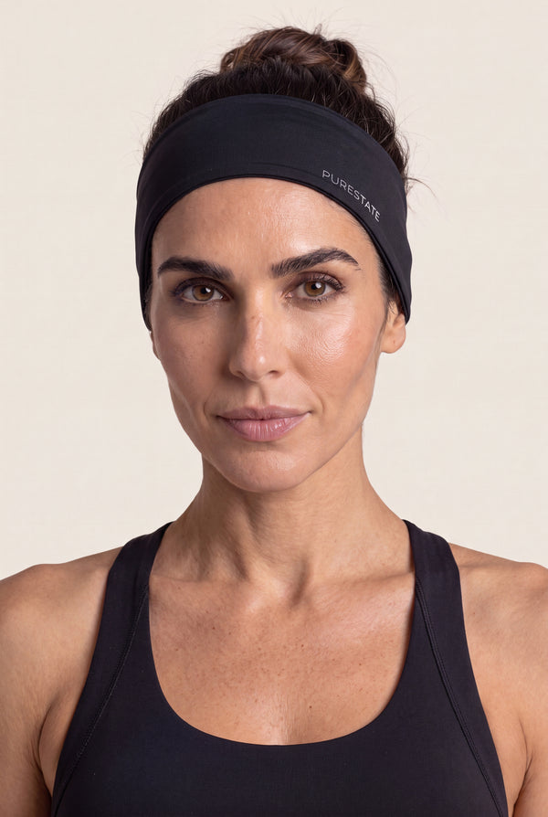 Wide Training Headband in Black