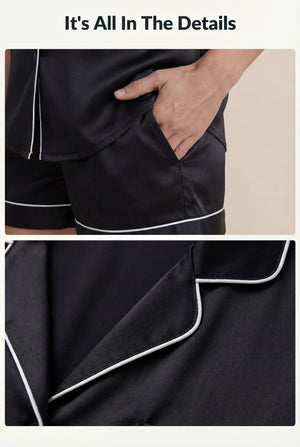 Short-Sleeve Sleep Set in Black