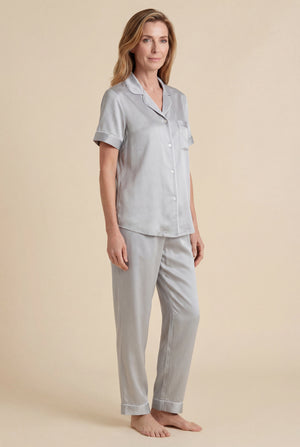 Short-Sleeve Sleep Set in Silver Grey