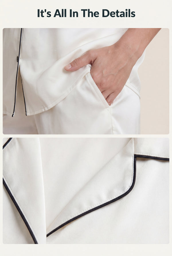 Short-Sleeve Pajama Set in White