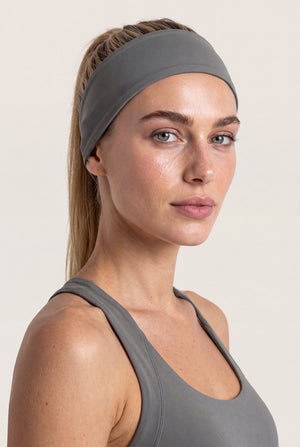 Wide Training Headband in Grey