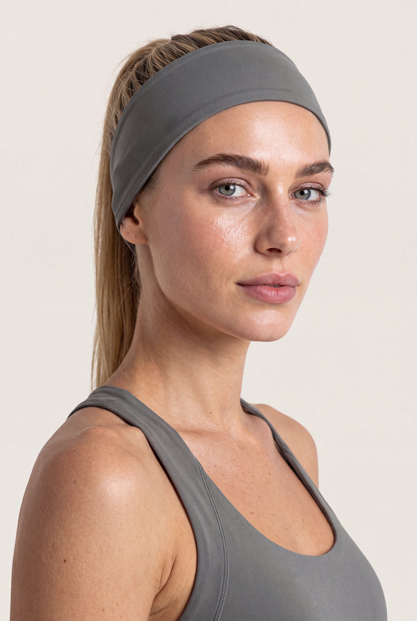Wide Training Headband in Grey